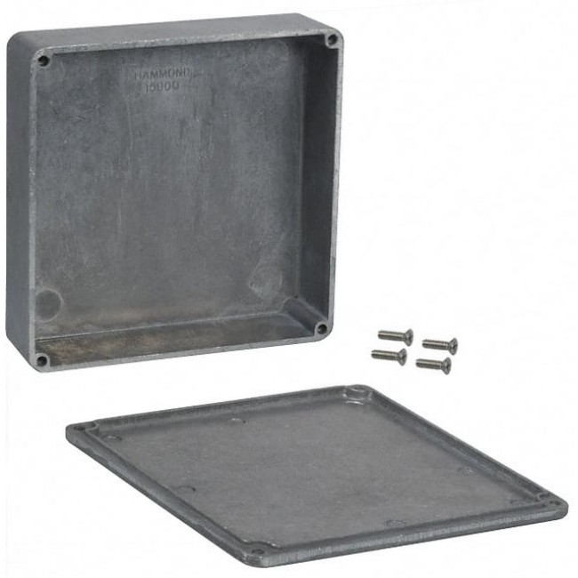 1590Q, 1590 Series Die Cast Aluminium Alloy Enclosure, IP54, 120 x 120 x 34mm