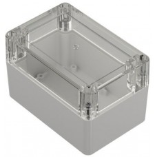 Light Grey Polycarbonate Enclosure, IP65, Transparent Lid, 120 x 80 x 75.2mm