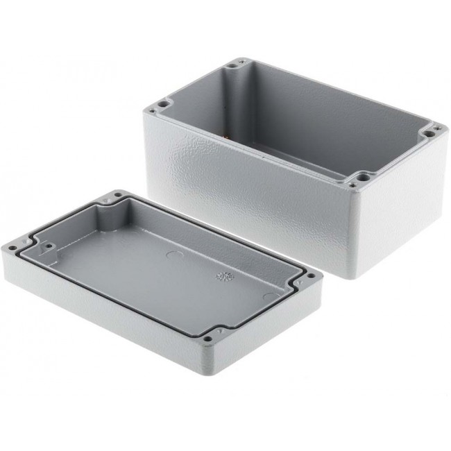 Grey Die Cast Aluminium Enclosure, IP66, Grey Lid, 160 x 100 x 81mm