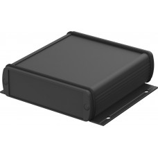 84310100.HMT1 ABPH 1000-0100 WL, Alubos (Set) Series Black Aluminium General Purpose Enclosure, IP65, Flanged, Black Lid, 106 x 32 x 100mm