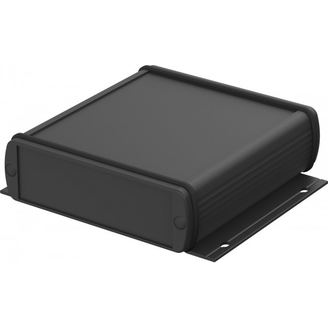 84310100.HMT1 ABPH 1000-0100 WL, Alubos (Set) Series Black Aluminium General Purpose Enclosure, IP65, Flanged, Black Lid, 106 x 32 x 100mm