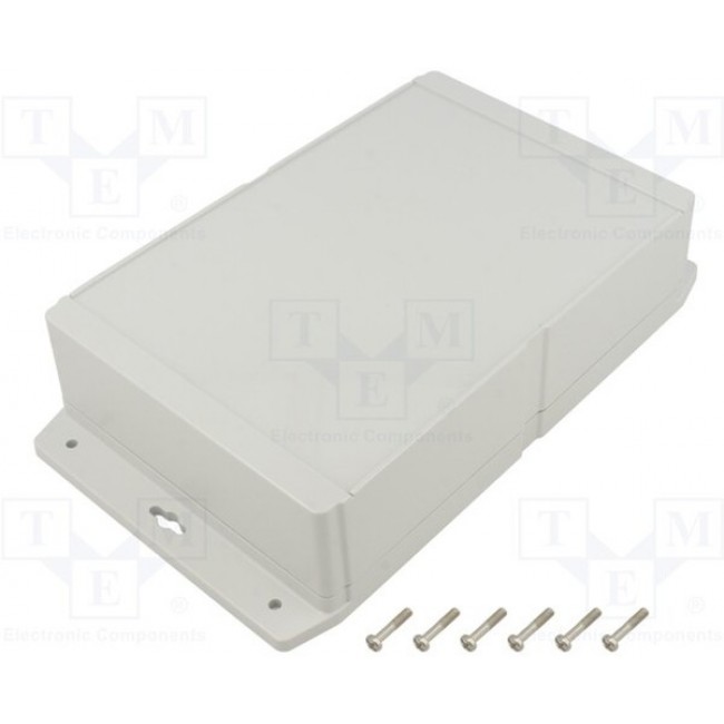 1555VA2F42GY, 1555F Series Grey Polycarbonate Enclosure, IP66, IP68, Flanged, Grey Lid, 240 x 160 x 62mm