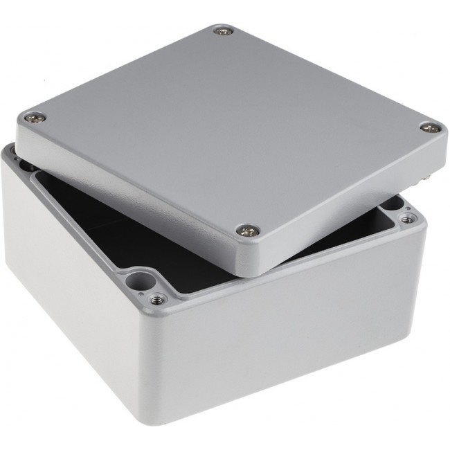 Aluminium Enclosure, IP65, IP66, IP67, IP68, Grey Lid, 91 x 160 x 160mm