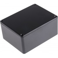 Black Die Cast Aluminium Enclosure, IP66, Black Lid, 114.7 x 89.7 x 55.1mm
