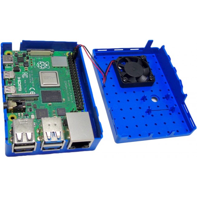 MP001211, Enclosure, 88 mm x 64 mm x 30 mm, Raspberry Pi 4B Development Boards, ABS, Blue