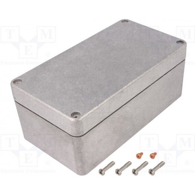 486-221209-68, 486 Series Grey Aluminium Enclosure, IP68, Grey Lid, 220 x 120 x 90mm