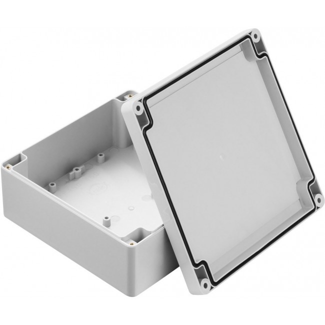 Grey Polycarbonate Enclosure, IP67, IK07, Grey Lid, 149.85 x 149.85 x 60mm