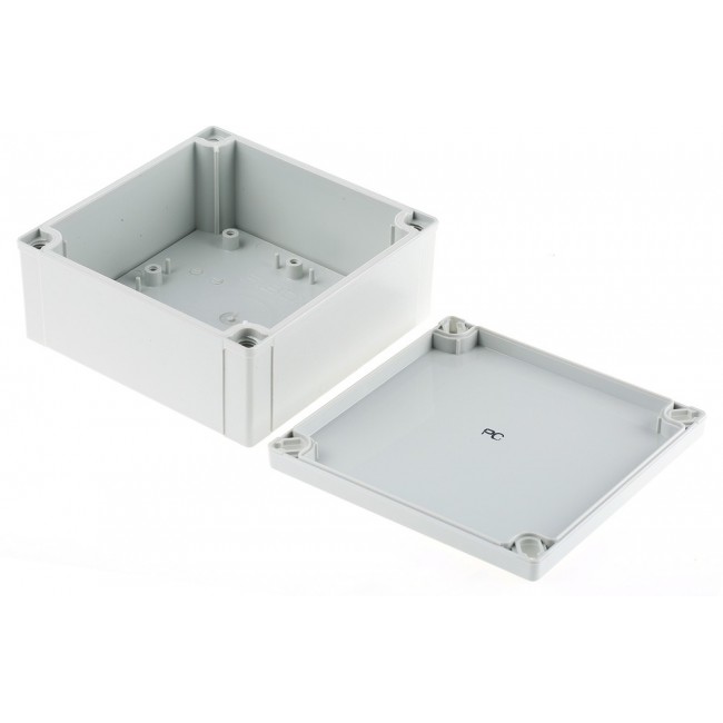 PC 125/60 HG ENCLOSURE, MNX Series Grey Polycarbonate Enclosure, IP66, IP67, Grey Lid, 130.1 x 130.1 x 60mm