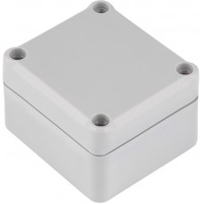 Grey ABS Enclosure, IP67, IK09, Grey Lid, 63.15 x 57.1 x 36.65mm