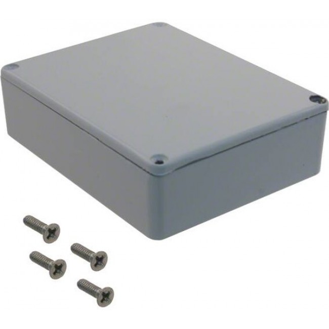 1590BBLG, 1590 Series Grey Die Cast Aluminium Enclosure, IP54, Grey Lid, 119.5 x 94 x 34mm