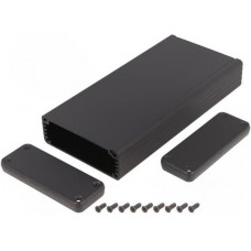 1455J1601BK, Black Aluminum Wall Mount Extruded Enclosure