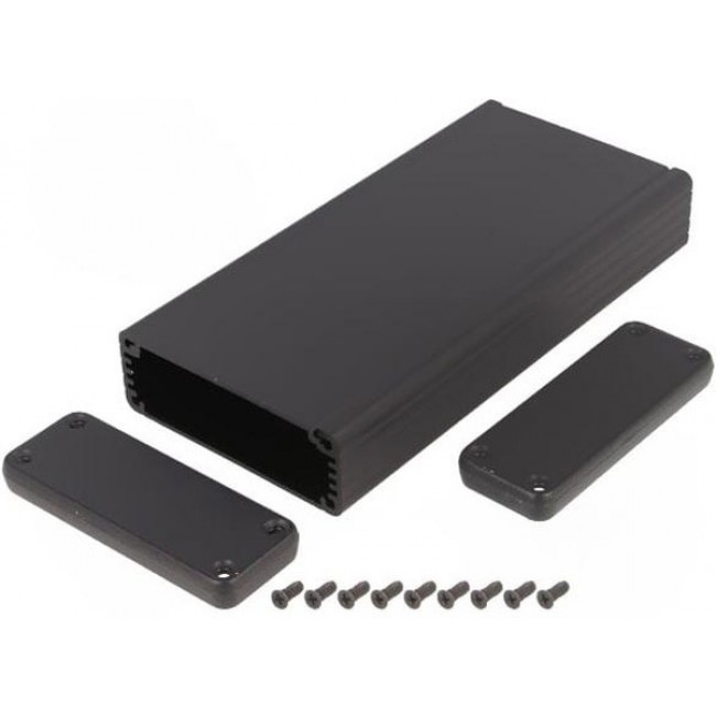 1455J1601BK, Black Aluminum Wall Mount Extruded Enclosure