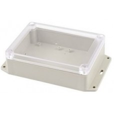 RP1205BFC, Flanged Enclosure with Clear Lid RP 105x145x40mm Light Grey ABS / Polycarbonate IP65