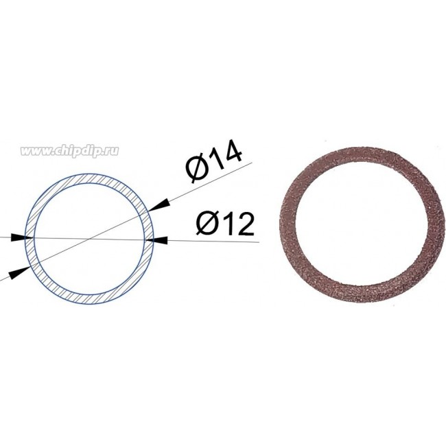 Диаметр 14/12 мм. Толщина 0,7-0,8 мм. Прокладка силиконовая электропроводящая для защиты от электромагнитных помех.