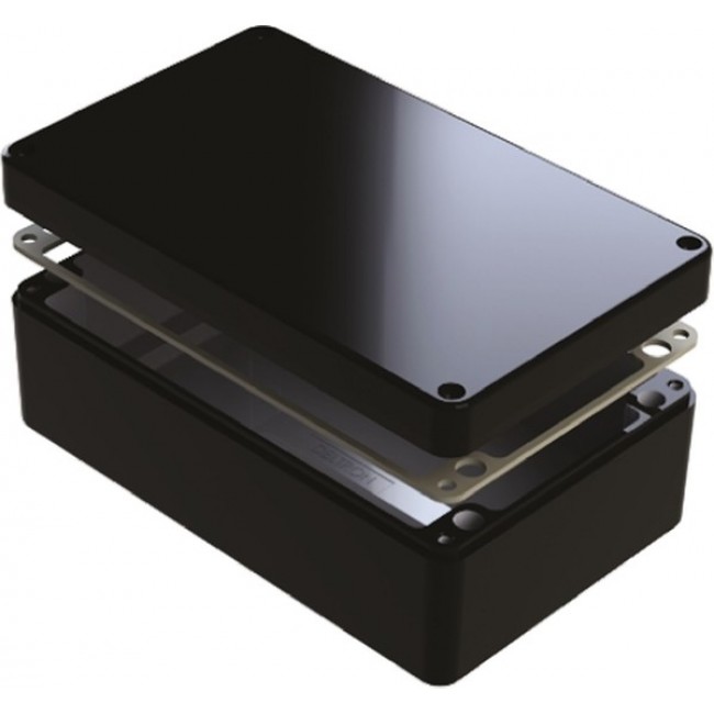 487-221208E-68, 486 Series Black Aluminium Enclosure, IP68, 220 x 120 x 80mm