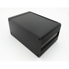 Black Extruded Aluminium Heat Sink Case, IP40, Black Lid, 200 x 300 x 175mm