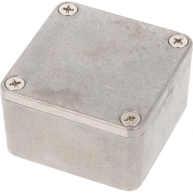 1590LB, 1590 Series Natural Die Cast Aluminium Enclosure, IP54, Natural Lid, 50.5 x 50.5 x 31mm