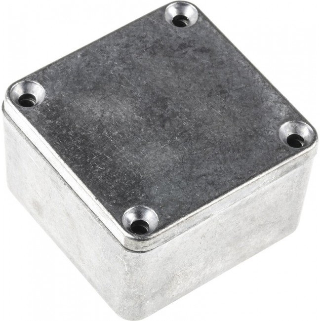 1590LB, 1590 Series Natural Die Cast Aluminium Enclosure, IP54, Natural Lid, 50.5 x 50.5 x 31mm