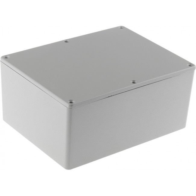 Grey Die Cast Aluminium Enclosure, Grey Lid, 165.8 x 127.3 x 76.3mm