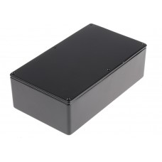 Black Die Cast Aluminium Enclosure, IP54, Black Lid, 191.6 x 111.6 x 60.5mm