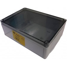 13008801, TK PC Series Grey Polycarbonate Enclosure, IP66, Transparent Lid, 254 x 180 x 90mm