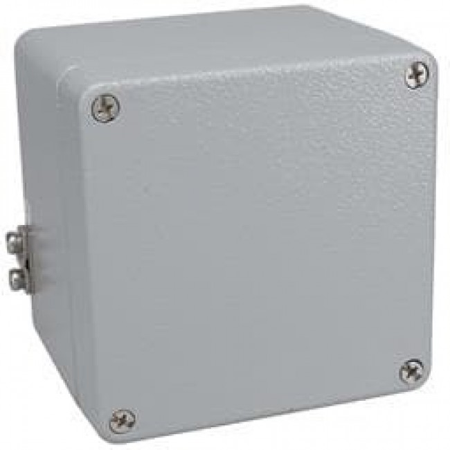 ATX-10503, Gray Texture Aluminum Screw Mount Explosion Proof Enclosure - External 3.94 x 3.94 x 3.19 Inches - Internal 2.71 x 3.39 x 2.62 In