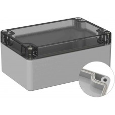 Grey Polycarbonate General Purpose Enclosure, IP66, IK07, Clear Lid, 80 x 120 x 55mm