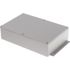 Grey Die Cast Aluminium Enclosure, IP66, Flanged, Grey Lid, 252 x 146.1 x 55.5mm