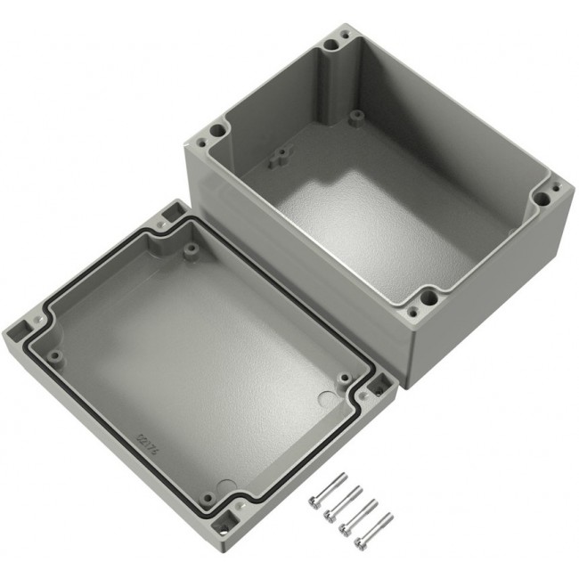 041216080, Aluform Series Grey Die Cast Aluminium Enclosure, IP66, IK09, Grey Lid, 160 x 120 x 81mm