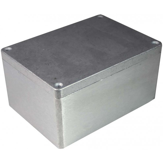 Silver Aluminium Alloy Enclosure, IP65, Black Lid, 148 x 108 x 75mm