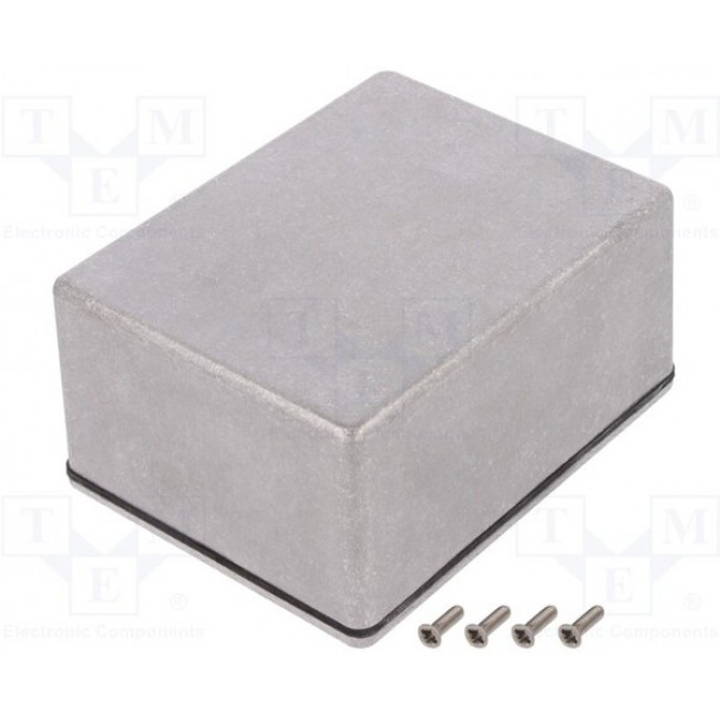 480-C030, 480 Series Silver Die Cast Aluminium Enclosure, IP66, IP67, IP68, Silver Lid, 114.3 x 88.9 x 55.9mm