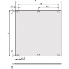 30818289, 30818 Series Aluminium Front Panel, 128.4 x 106.3mm