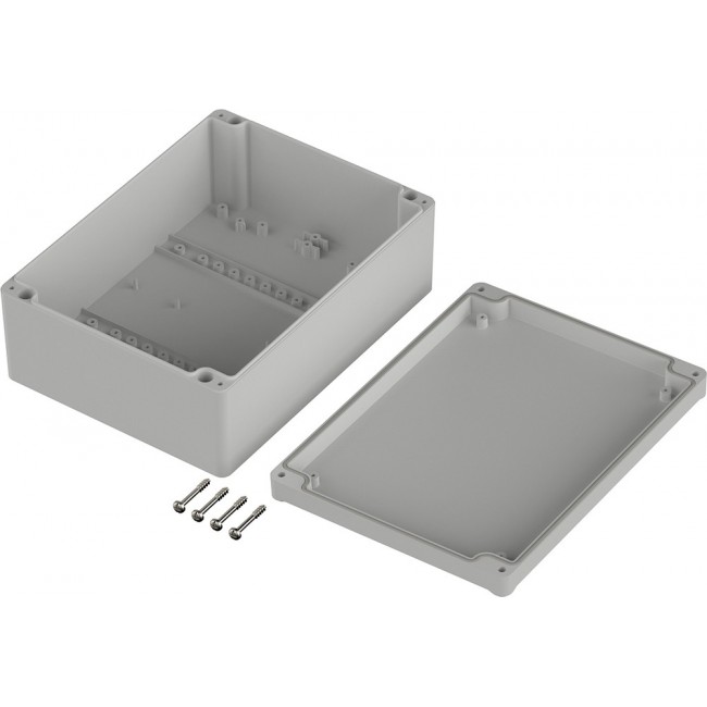 63223000 ET 223, Euromas II Series Light Grey ABS Enclosure, IP65, Light Grey Lid, 200 x 150 x 77mm