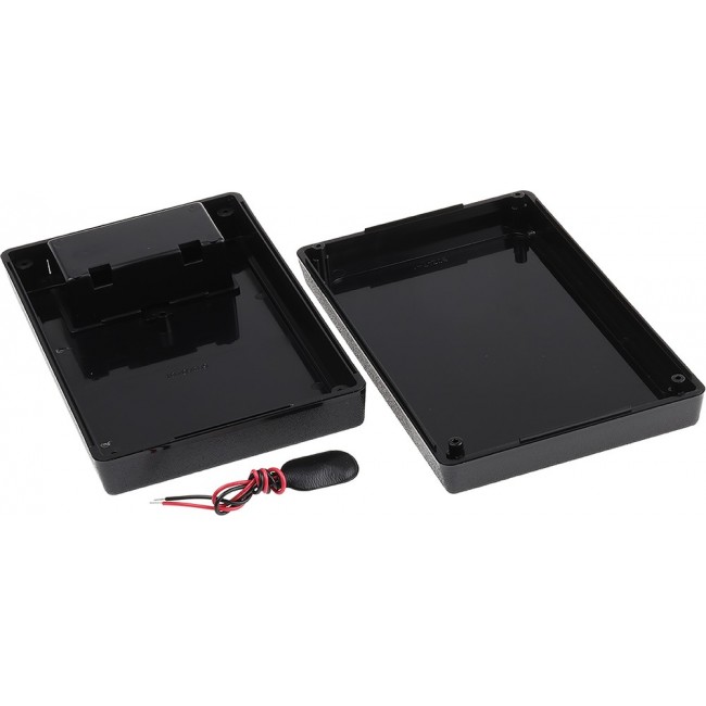 Black ABS Handheld Enclosure, Integral Battery Compartment, 146.1 x 91.4 x 32.7mm