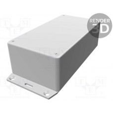 1591DF2GY, Enclosures, Boxes, & Cases ABS w/Bottom Flange 5.9x1.8x3.2" Grey