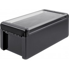 96025234 B 221309 PC-V0-G-7024, Bocube Series Graphite Grey Polycarbonate V0 Enclosure, IP66, IP68, IK07, Transparent Lid, 231 x 125 x 90mm